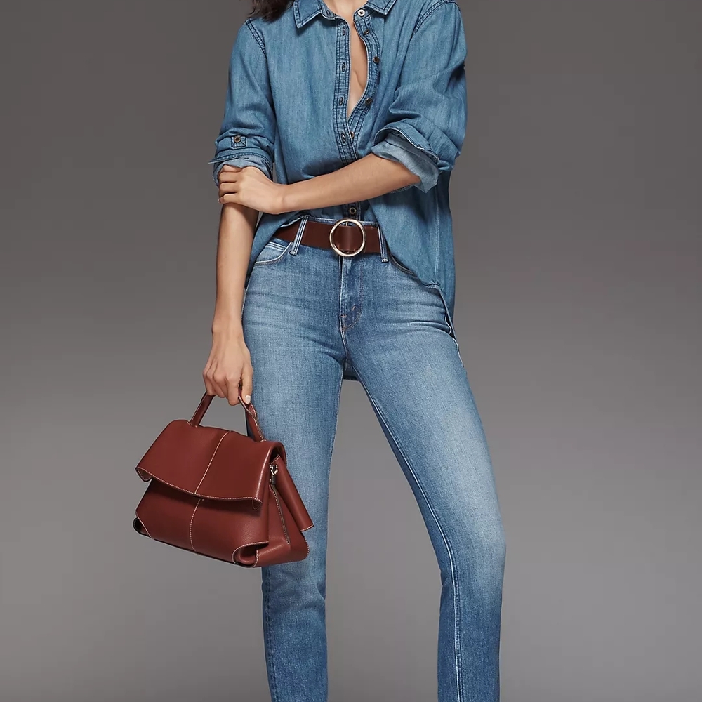 MOTHER The Dazzler Mid-Rise Straight-Leg Jeans Size 29